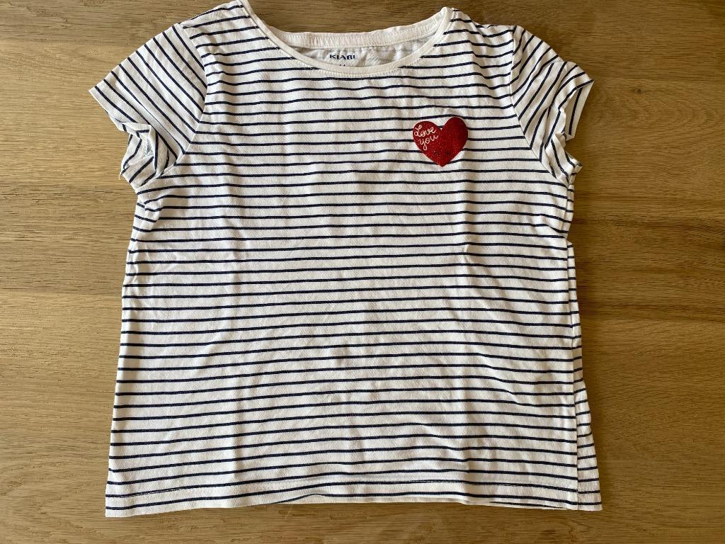 kiabi wit zwart gestreepte t-shirt maat 116 of 6 jaar - BD3, Kiabi, Gebruikt, Meisje, Ophalen of Verzenden