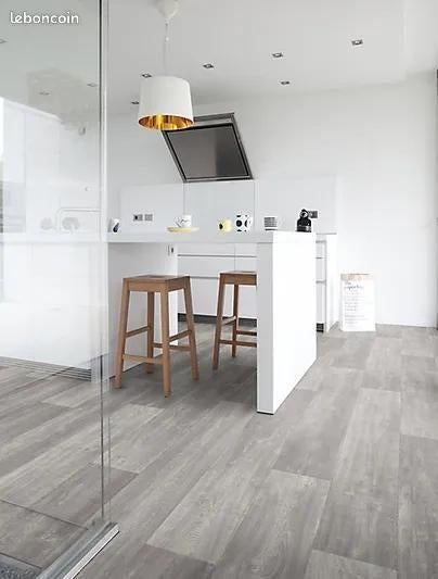 Parquet PVC neuf à coller, Huis en Inrichting, Stoffering | Vloerbedekking, Nieuw, Parket, Grijs, 75 m² of meer, Ophalen