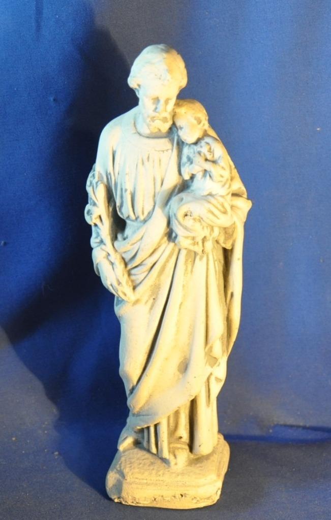 statue saint joseph a l'enfant avec rameau en platre, Antiquités & Art, Enlèvement ou Envoi