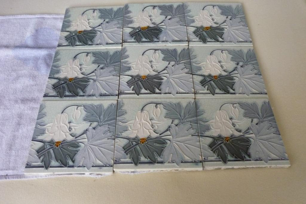 Lot van 9 antieke art nouveau tegels, Antiek en Kunst, Ophalen of Verzenden