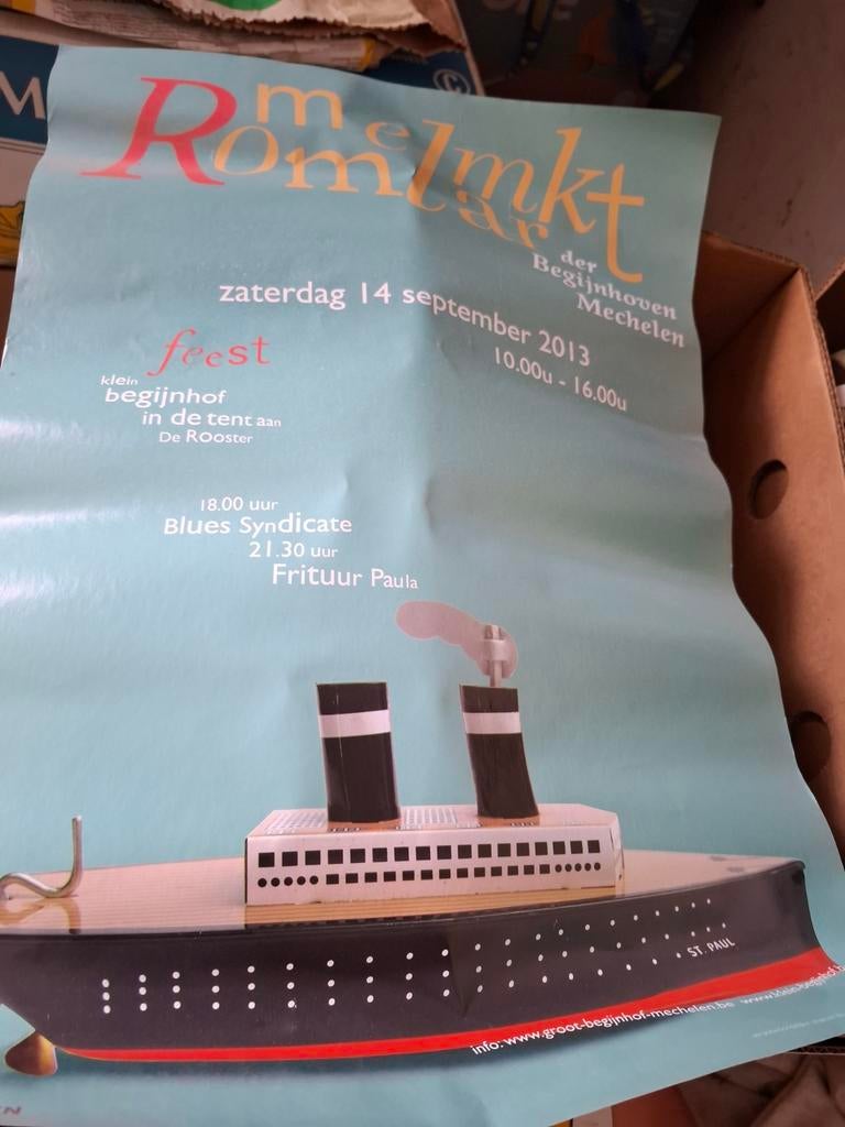 Poster rommelmarkt begijnhof Mechelen 2013, Verzamelen, Posters, Ophalen