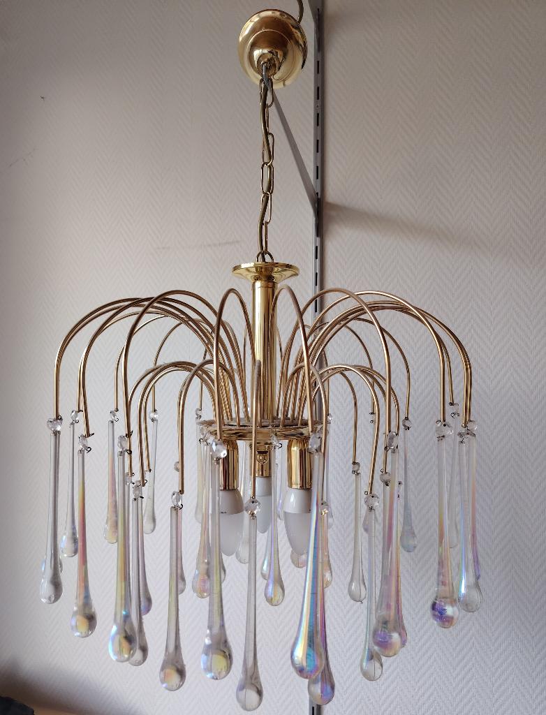 luminaires anciens, Maison & Meubles, Lampes | Suspensions, Enlèvement, Utilisé, Verre, 50 à 75 cm