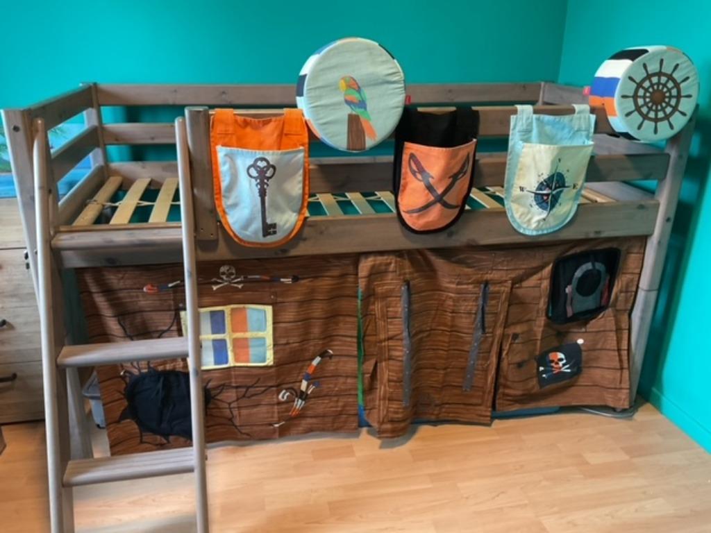 Lit Flexa mi-hauteur + pieds hauteur max, Enfants & Bébés, Enlèvement, Utilisé, Lit mi-hauteur mezzanine