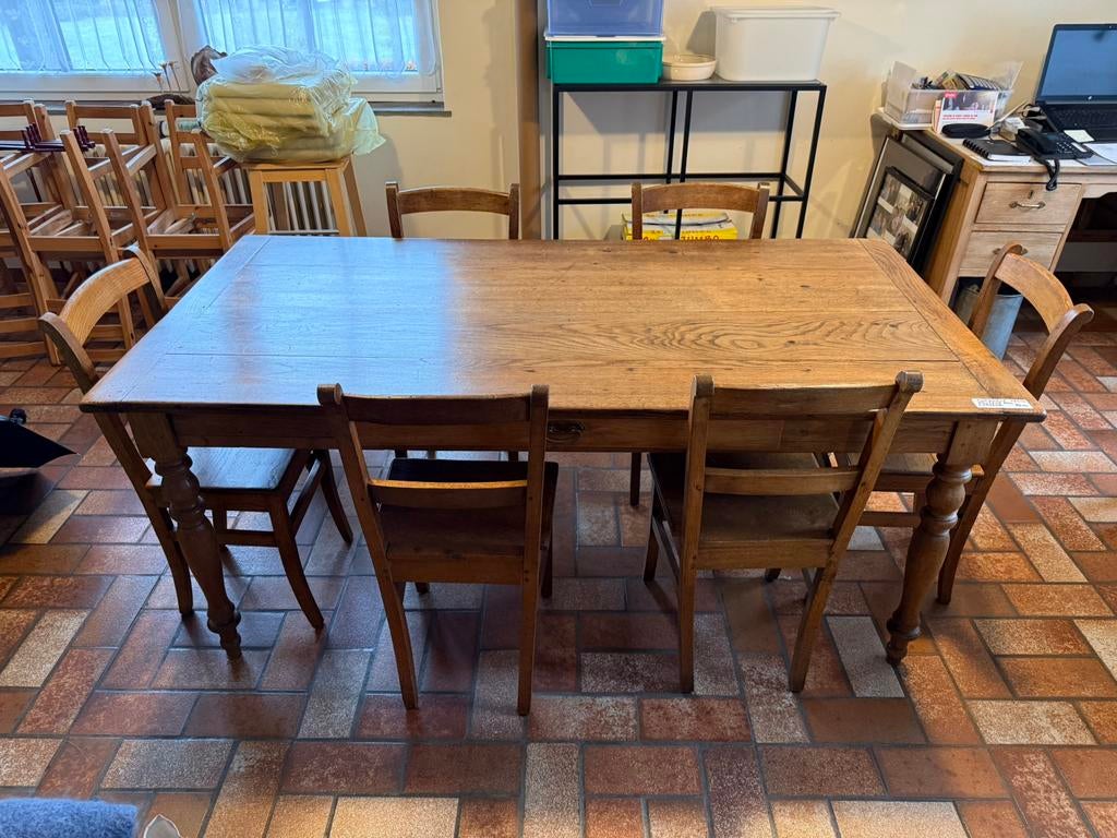 Table en chêne et 6 chaises de Herve, Enlèvement, Comme neuf