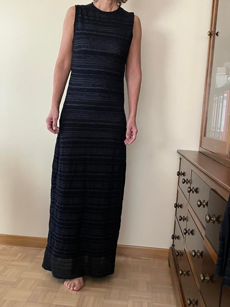 Robe avec gilet Sarah Pacini, Enlèvement, Comme neuf, Gris, Sous le genou