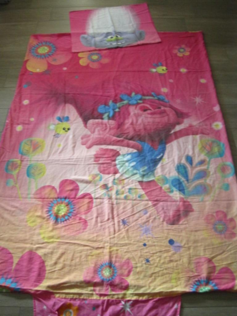 Housse de couette + taie d'oreiller Troll's pour 1 personne, Enlèvement ou Envoi, Utilisé, Housse de couette