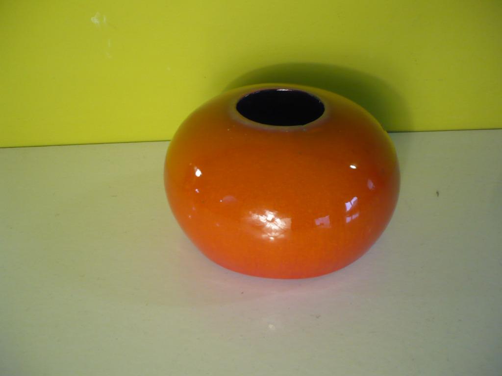 prachtige vintage oranje vaas keramiek, Enlèvement ou Envoi