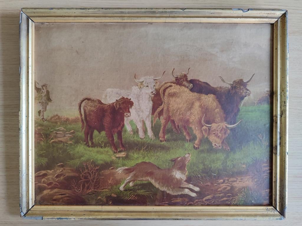 William Garland peintre britannique gravure ancienne panneau, Enlèvement ou Envoi