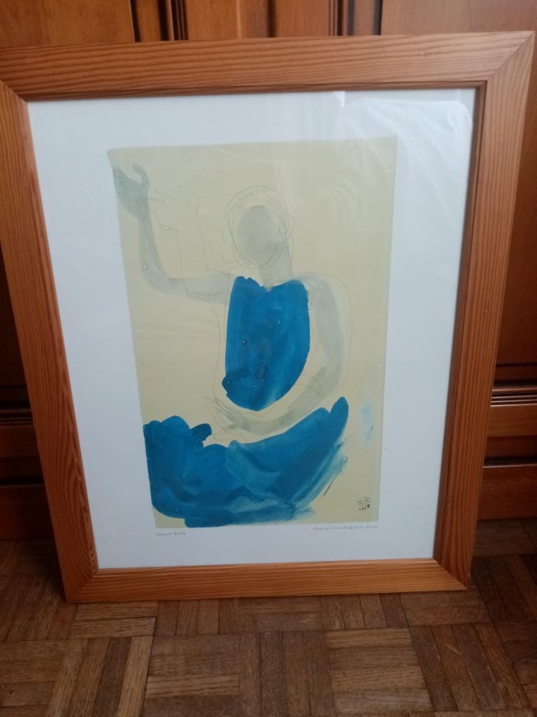 Lithographie/poster d'art d'après Auguste Rodin  39/25cm, Design graphique, Comme neuf, Enlèvement, Auguste Rodin