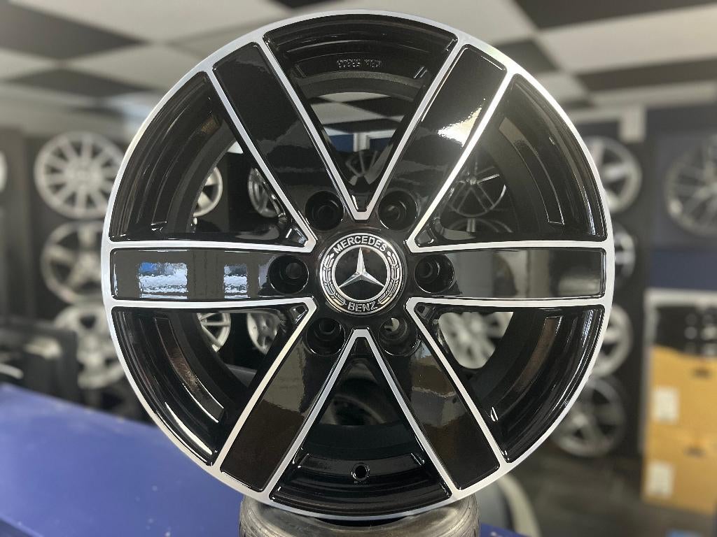 NIEUWE 16 inch 6x130 zwart polish MB Sprinter sportvelgenset, Auto-onderdelen, Banden en Velgen, Velg(en), Zomerbanden, 16 inch