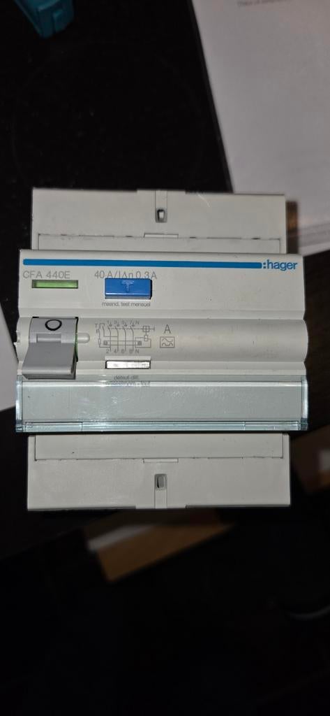 Hager Differentieel schakelaar 4p 40a 30ma, Ophalen of Verzenden, Schakelaar
