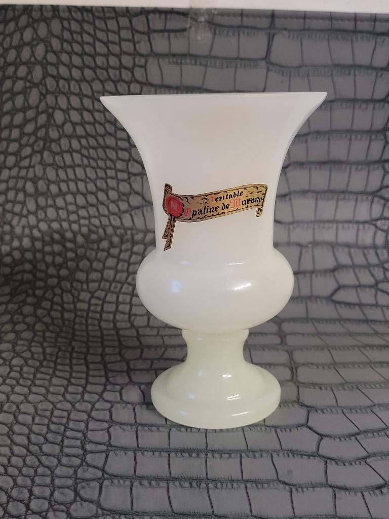 Venice Murano glazen vaas/celadon opaline vaas/vintage 1970, Ophalen of Verzenden