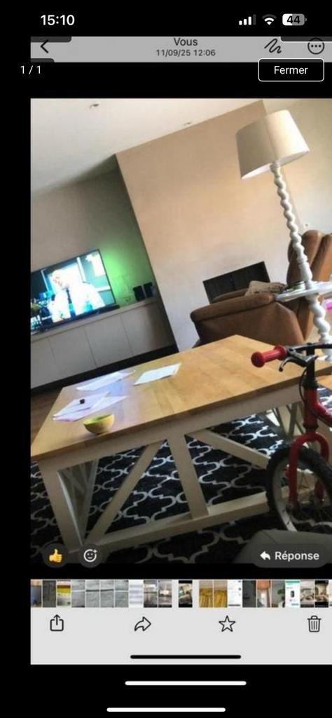 A donner tres belle table bois massif tres grande, Ophalen, Eikenhout, Zo goed als nieuw, Minder dan 50 cm