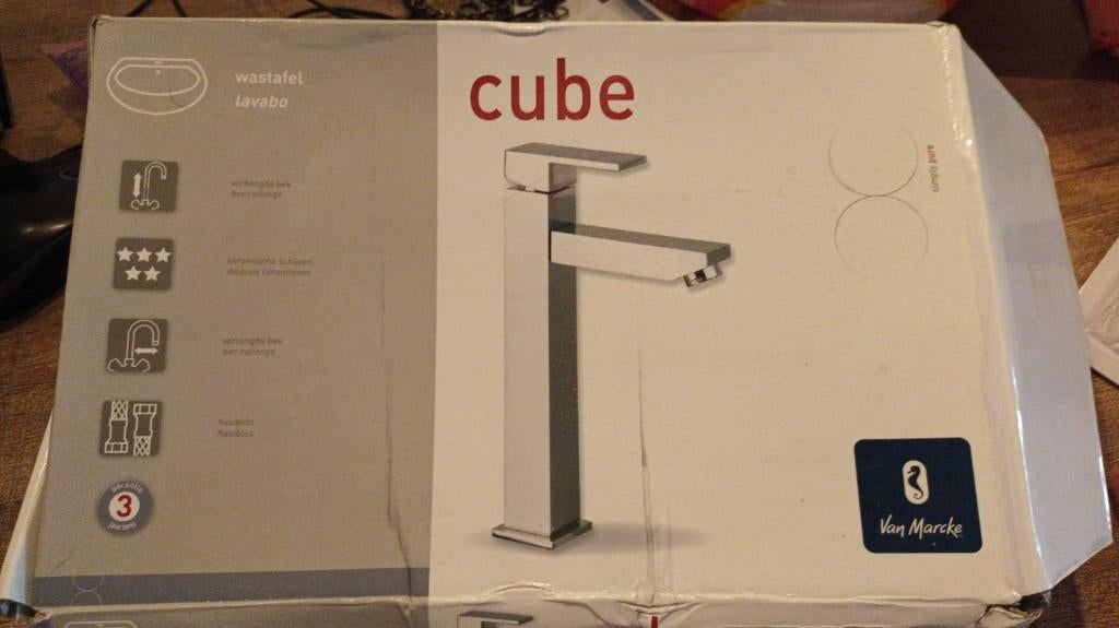 Van Marcke Cube handenwasserkraan chroom nieuw , Bricolage & Construction, Sanitaire, Enlèvement, Neuf, Chrome, Robinet
