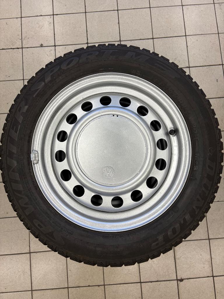 4 Jantes Tôle ORIGINE VW 14" Gris Argent + Caches – Bel État, 14 pouces, Enlèvement, Révisé, Jante(s)