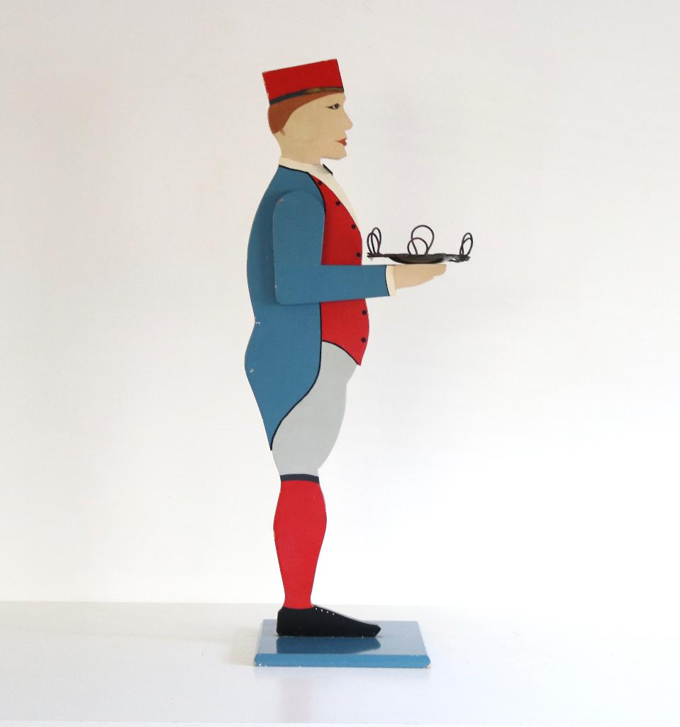 Vintage houten beeld butler / lakei, Ophalen