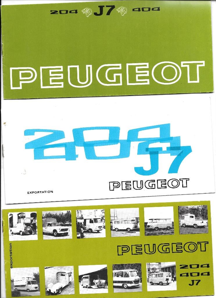 PEUGEOT lichte bestelwagens 204 / 404 / J7, Livres, Autos | Brochures & Magazines, Enlèvement ou Envoi, Comme neuf, Peugeot
