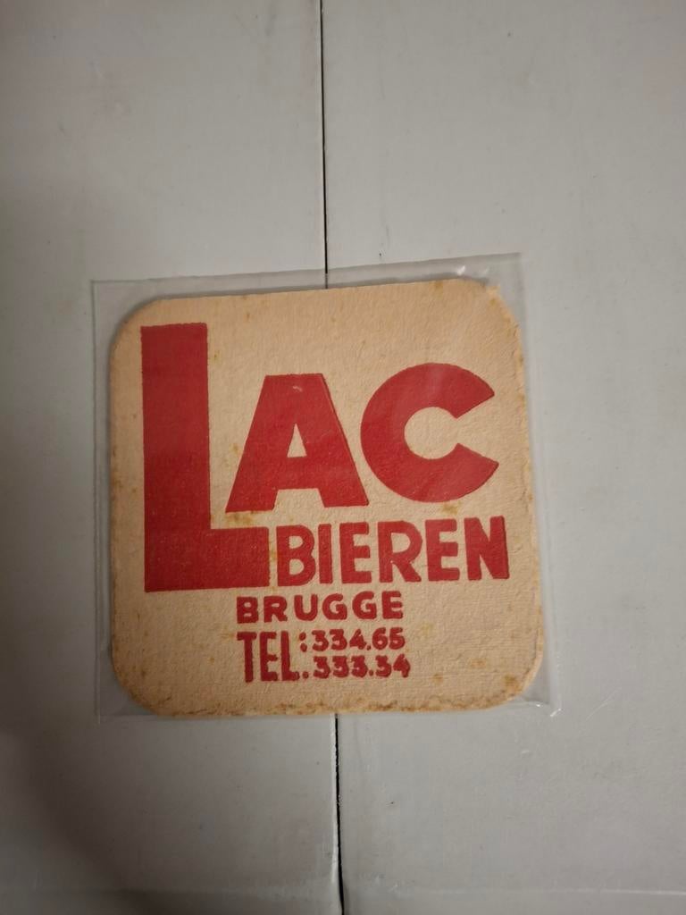 Oud bierviltje lac brugge, Verzamelen, Biermerken, Ophalen of Verzenden