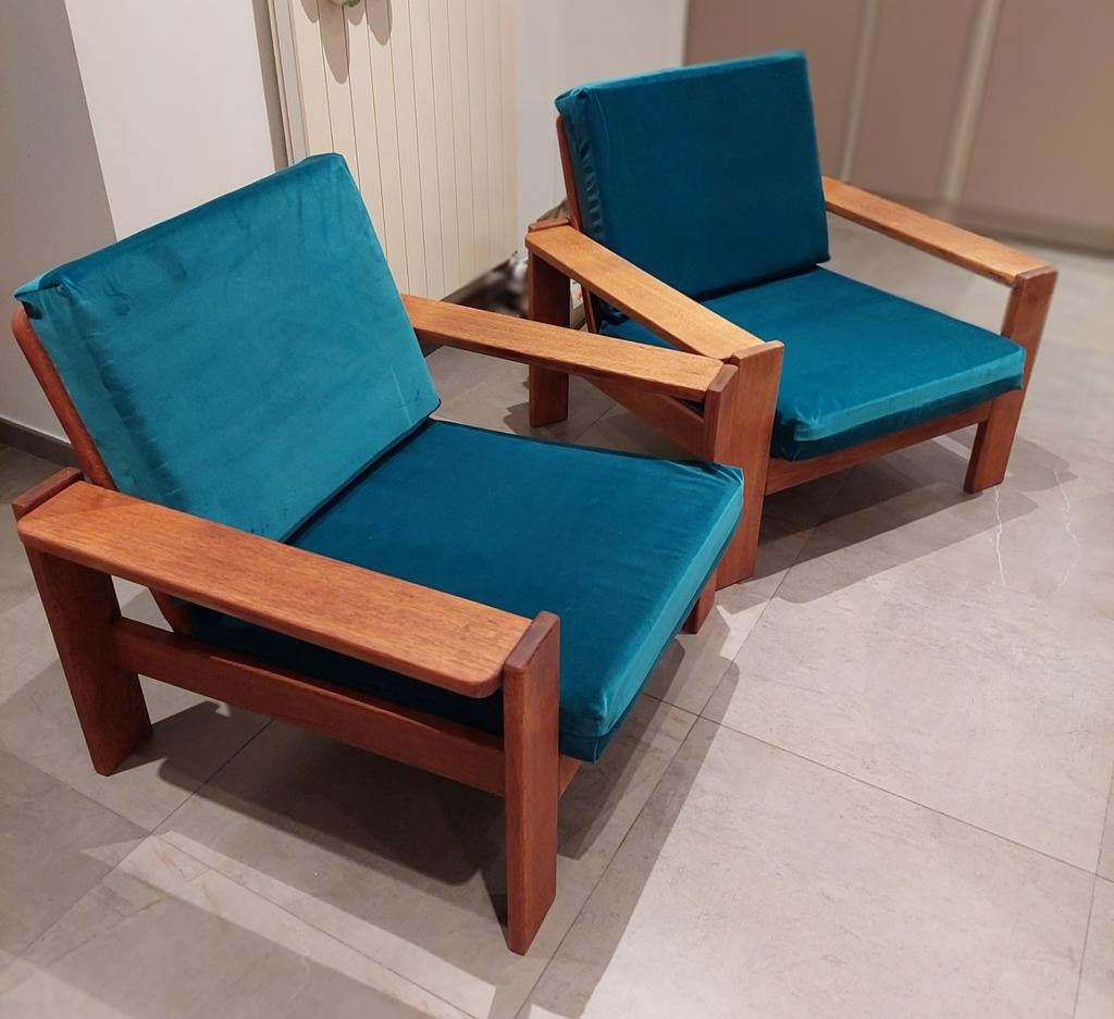 Fauteuil monoplace vintage en chêne massif.
2 pièces disponi, Maison & Meubles, Fauteuils, Enlèvement