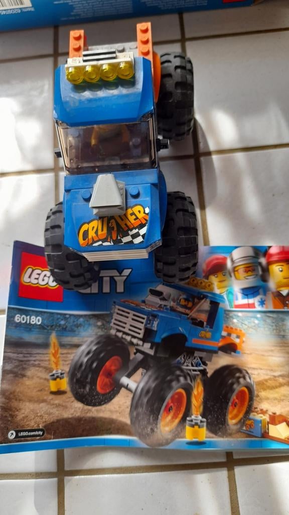 Lego City, monstertruck, nr 60180, perfecte staat, Ophalen of Verzenden, Zo goed als nieuw, Complete set, Lego