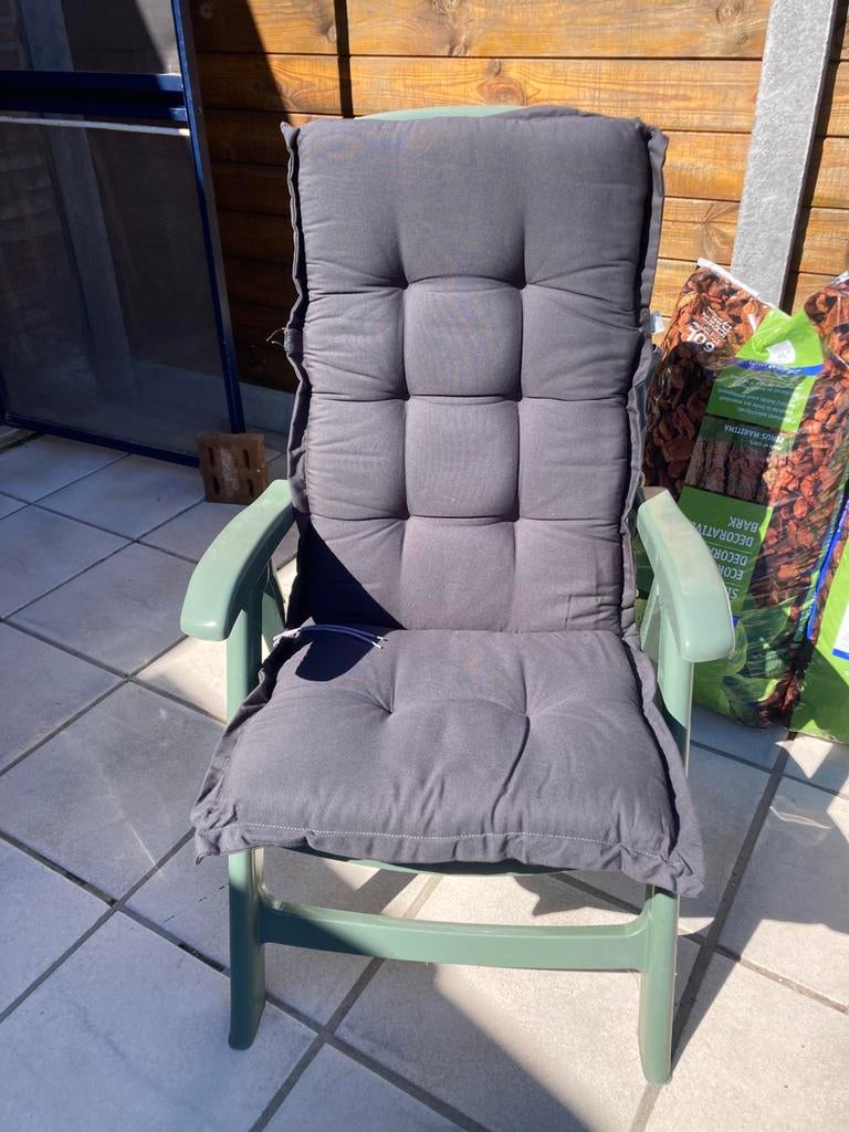 4 chaises de jardin Curver avec coussins, Jardin & Terrasse, Enlèvement, Comme neuf