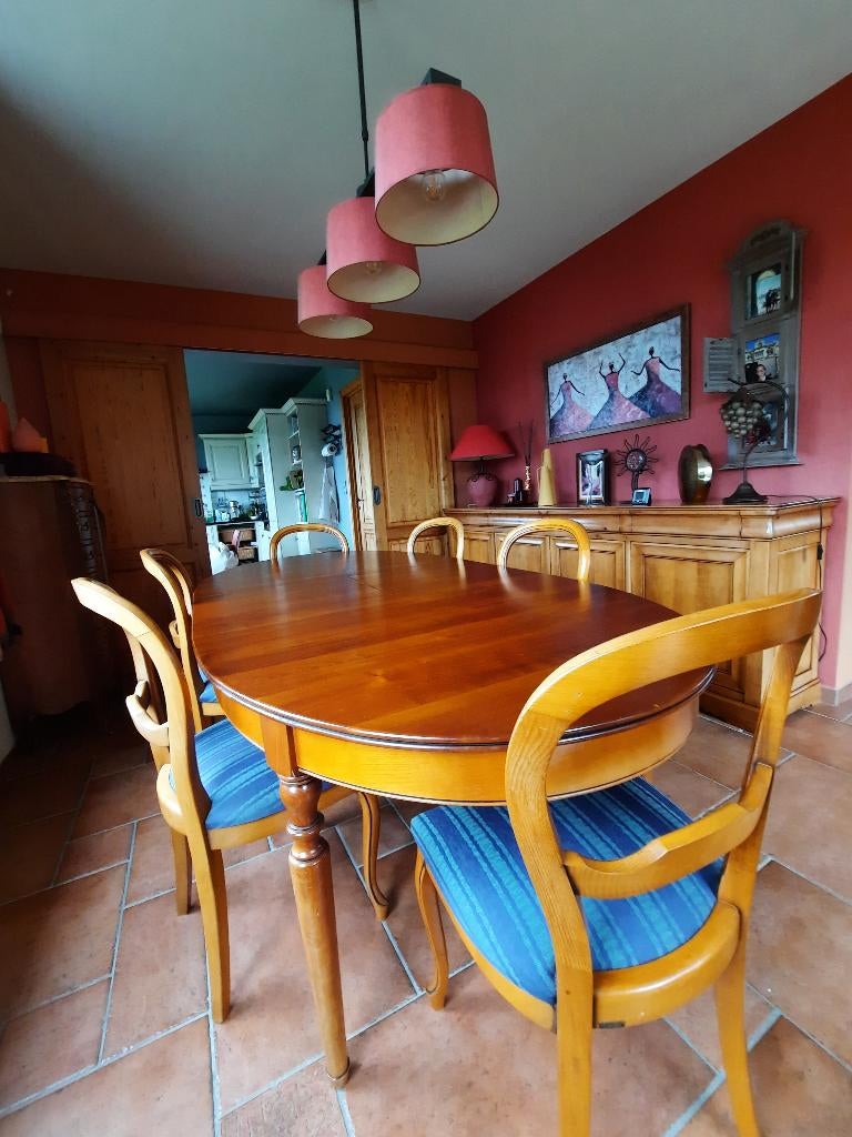 Table + chaises salle à manger marque Grange, Maison & Meubles, Comme neuf, 100 à 150 cm, Enlèvement, Louis-Philippe