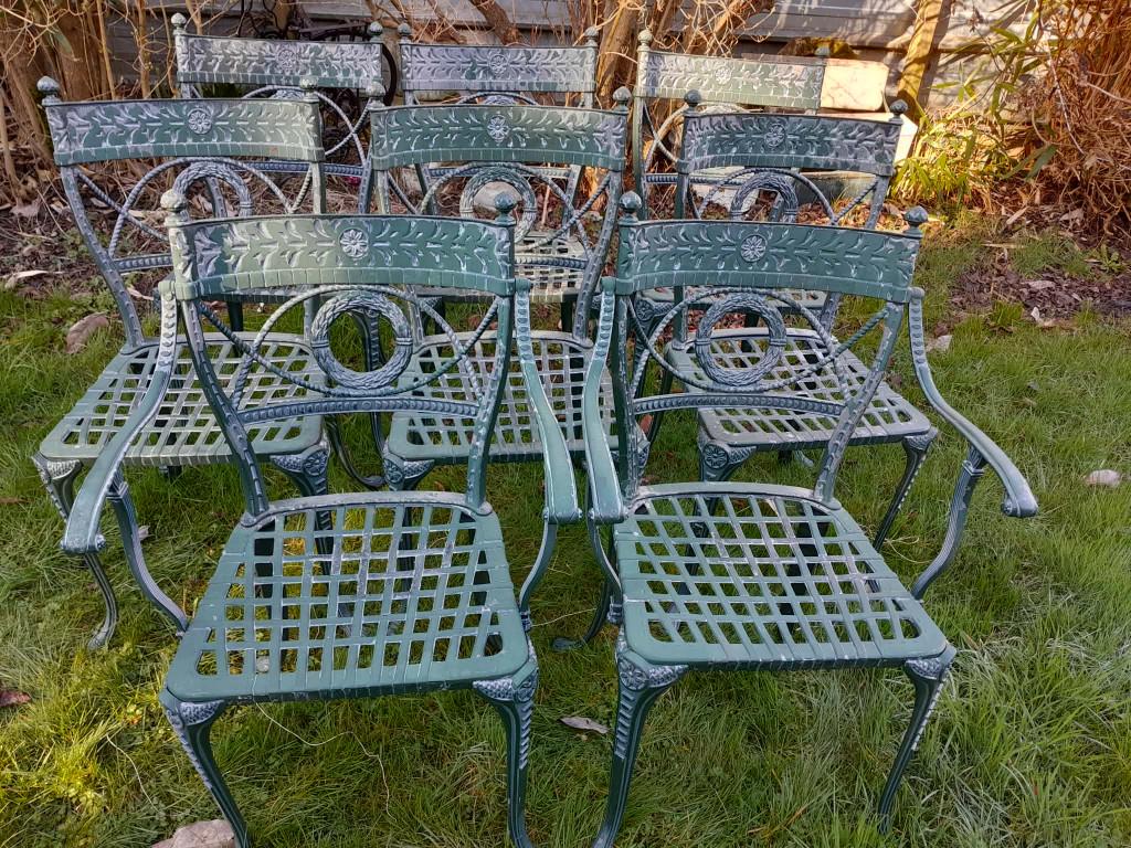 chaises et fauteuils jardin en fonte, Enlèvement, Utilisé, Aluminium