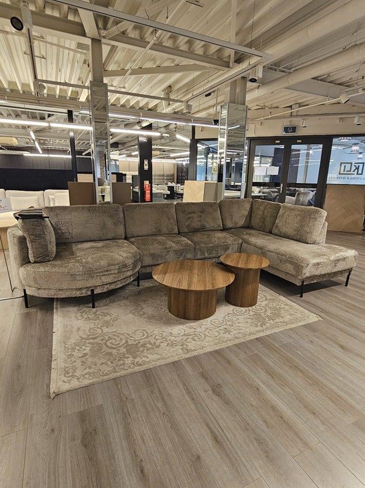 Q7I Taupe Hoeksalon 'Quin' Moderne Design +Gratis Levering, Ophalen, Nieuw, Stof