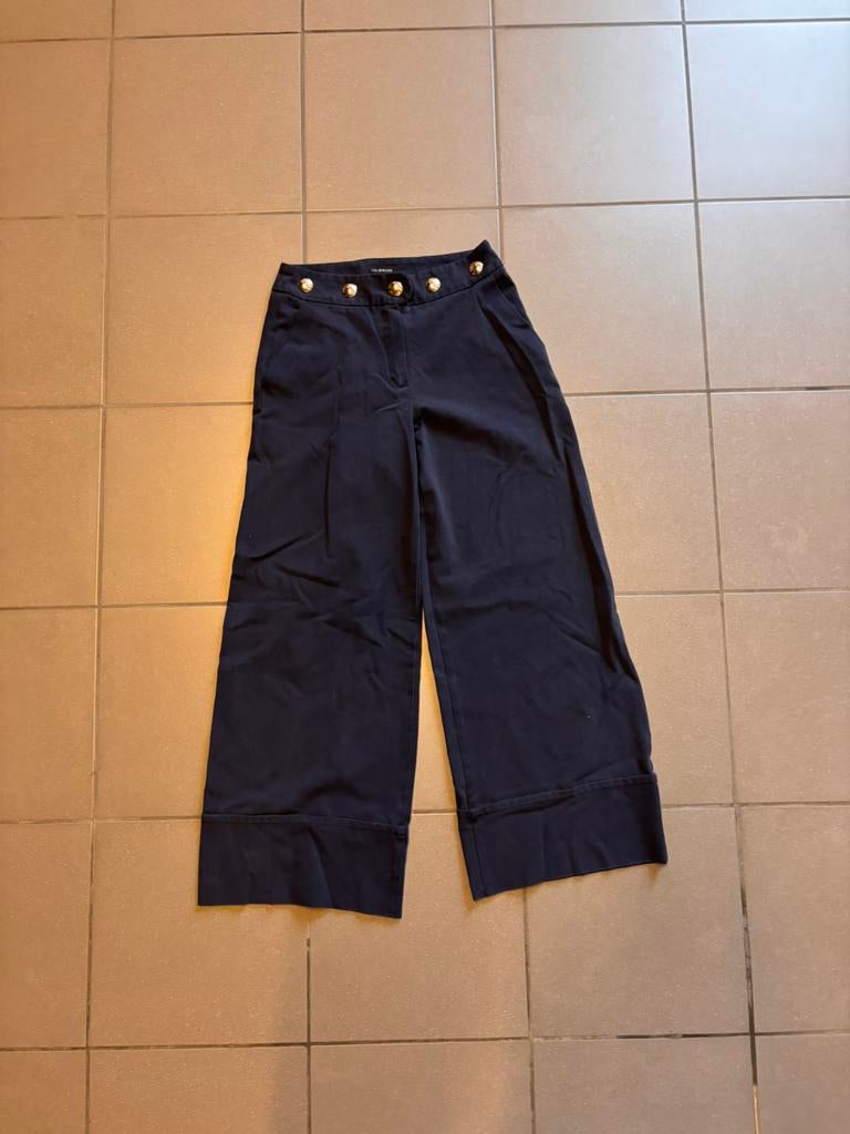 Navy brede broek Caroline Biss maat 34, Kleding | Dames, Broeken en Pantalons, Blauw, Ophalen of Verzenden, Maat 34 (XS) of kleiner
