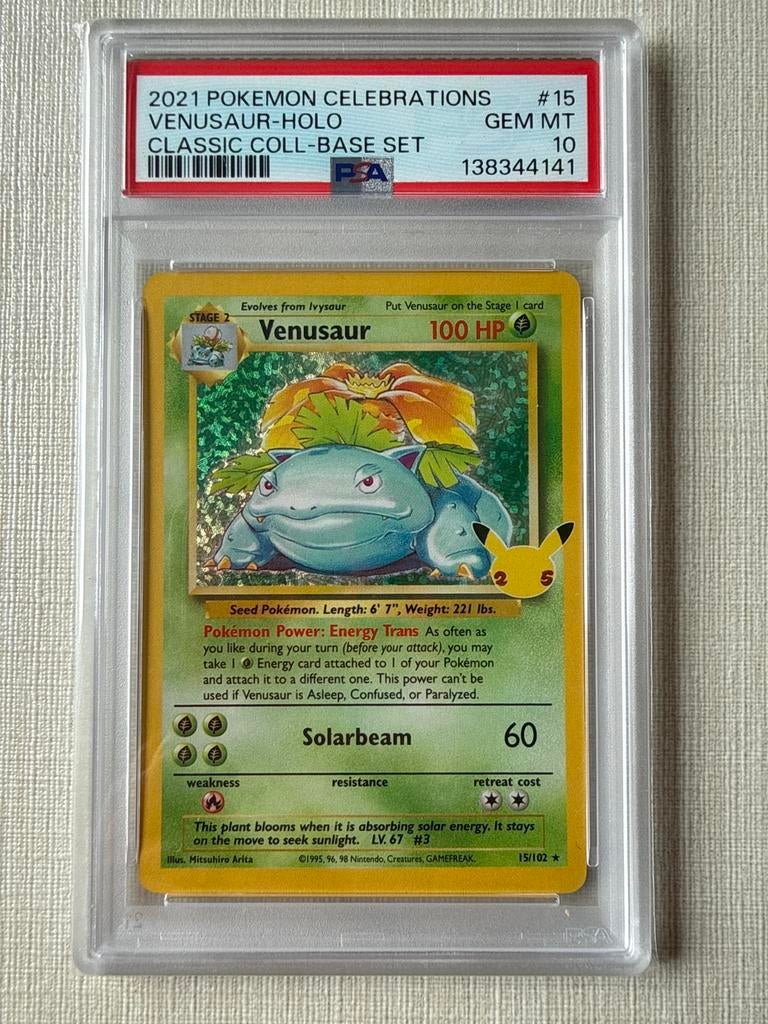 Pokemon graded card Venusaur 15 PSA 10, Ophalen of Verzenden, Zo goed als nieuw