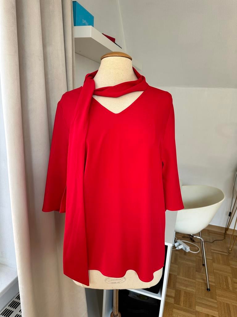 Mayerline rode blouse met sjaaltje 44, Ophalen, Zo goed als nieuw, Maat 42/44 (L), Rood