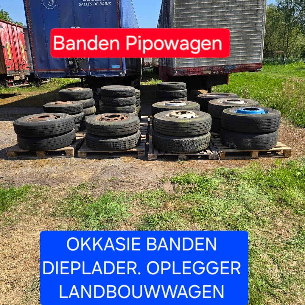 Banden dieplader aanhangwagen pipowagen woonwagen Oplegger, Zakelijke goederen, Ophalen