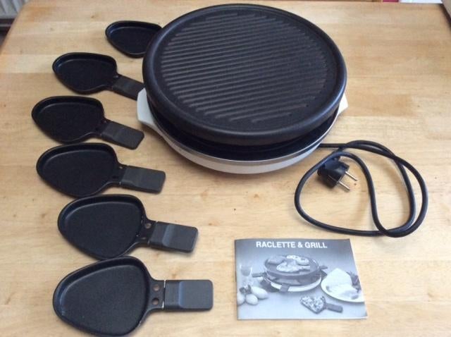 Te koop Raclette - Gril met 6 pannetjes, Elektronische apparatuur, Grillplaten, Ophalen of Verzenden, Vaatwasmachinebestendig
