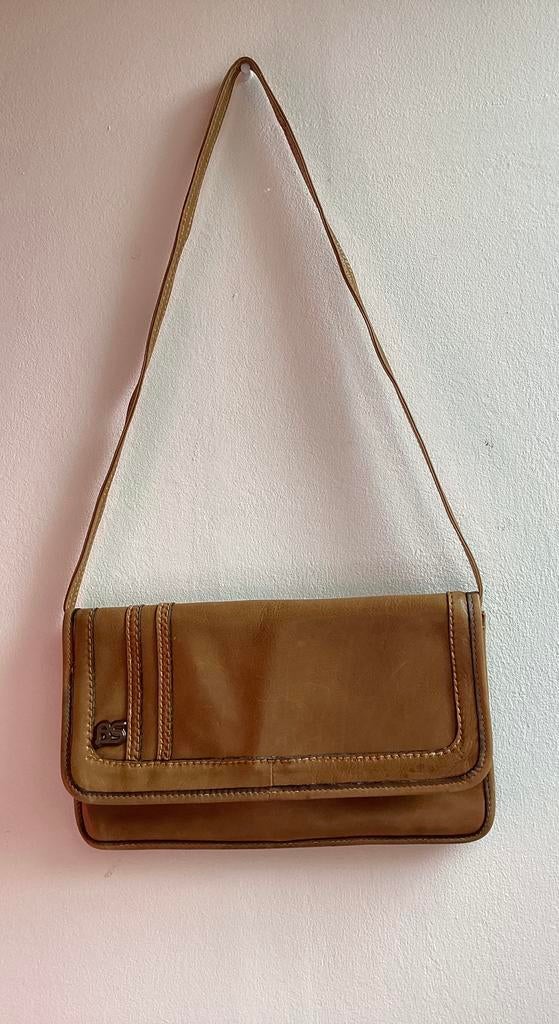 Vintage schoudertas BS, Overige merken, Gebruikt, Bruin, Ophalen of Verzenden
