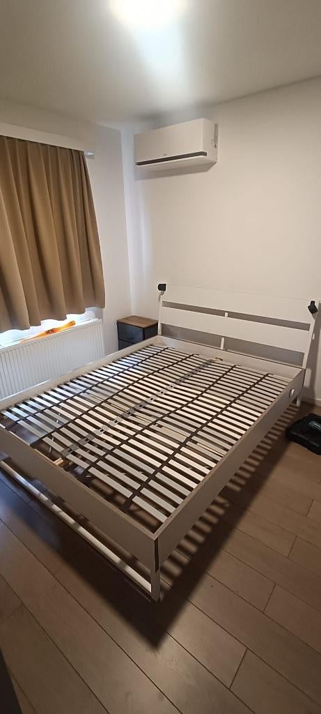 Bed, Huis en Inrichting, Slaapkamer | Bedden, Ophalen, Wit, Tweepersoons, Zo goed als nieuw