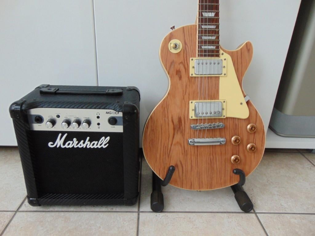 Les Paul Vintage FLP318 + Versterker Marshall MG10CF ., Musique & Instruments, Musiques & Instruments Autre, Enlèvement, Neuf