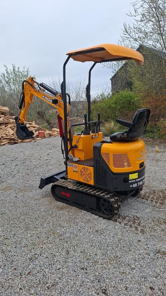 PROMO! Mini-pelle Kingway Bagger1000 bras pivotant, 3 godets, Articles professionnels, Envoi, Excavatrice
