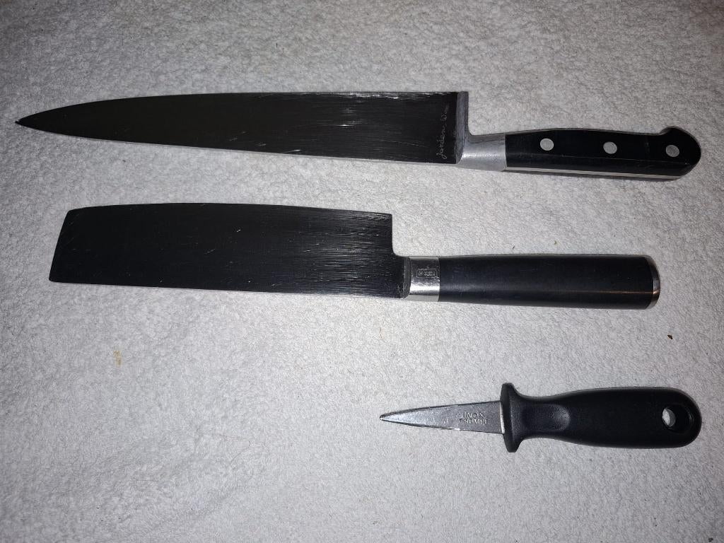 3 professionele koksmessen, Enlèvement ou Envoi, Neuf, Autres matériaux, Couverts en vrac