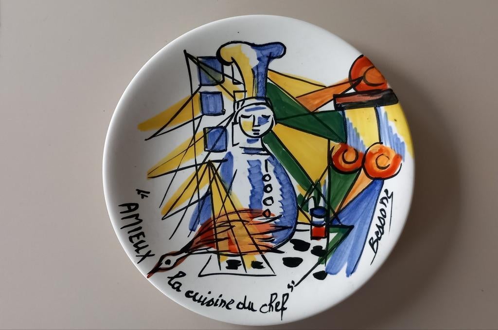 Assiette céramique Vallauris Anna Ray Marius Bessone Amieux, Enlèvement ou Envoi