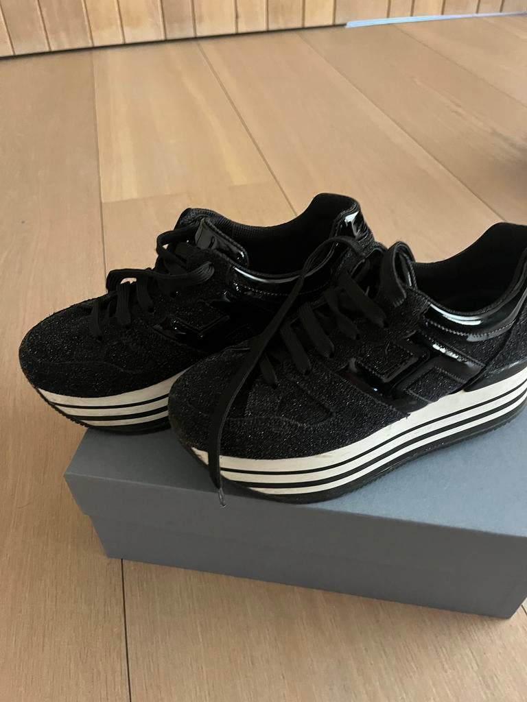 Hogan sneaker zwart-wit glitter maat 37,5, Ophalen of Verzenden, Sportschoenen, Zwart, Hogan