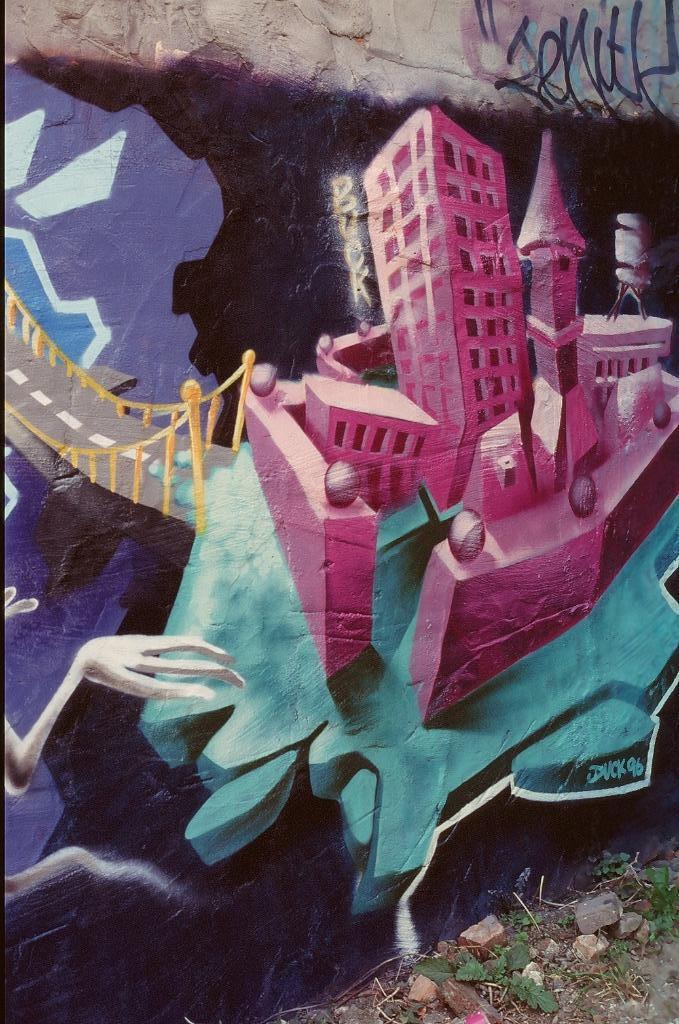 foto van graffiti DUCK in antwerpen muntstraat 1996, Antiek en Kunst, Verzenden