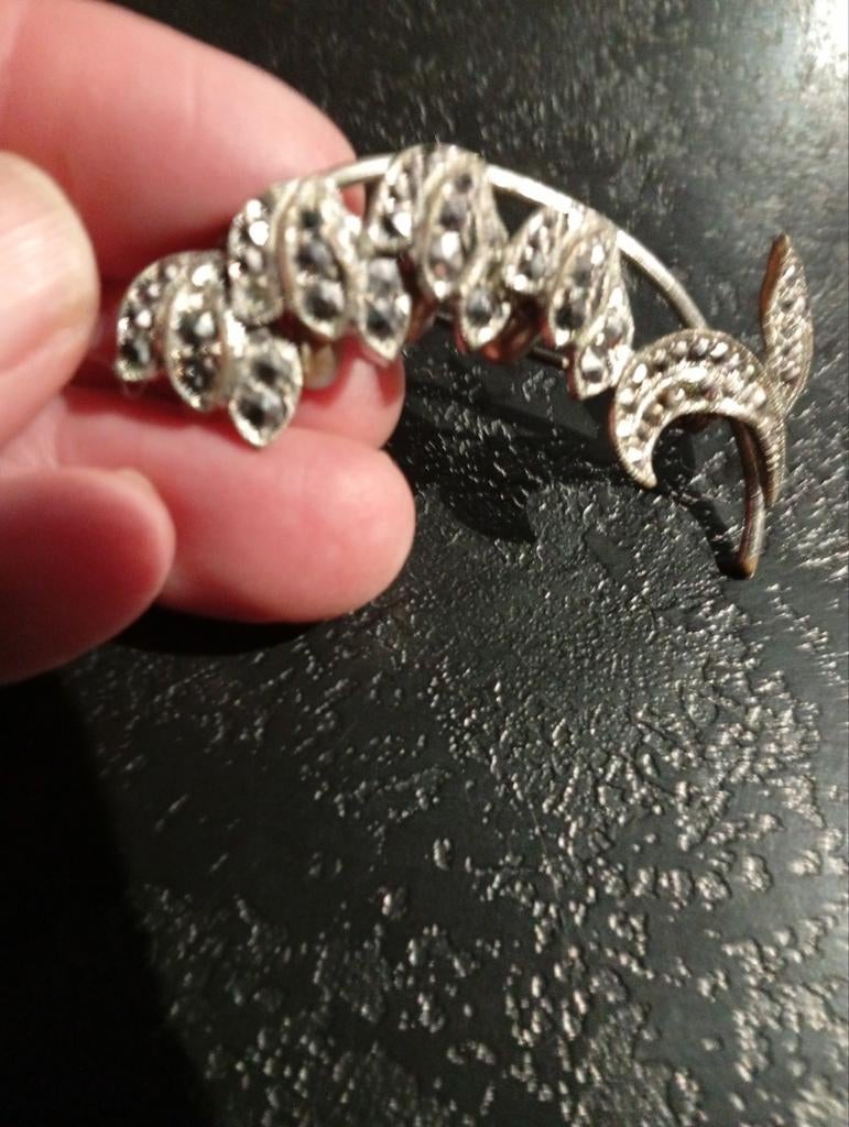 Broche vintage, Bijoux, Sacs & Beauté, Enlèvement ou Envoi, Bleu, Argent