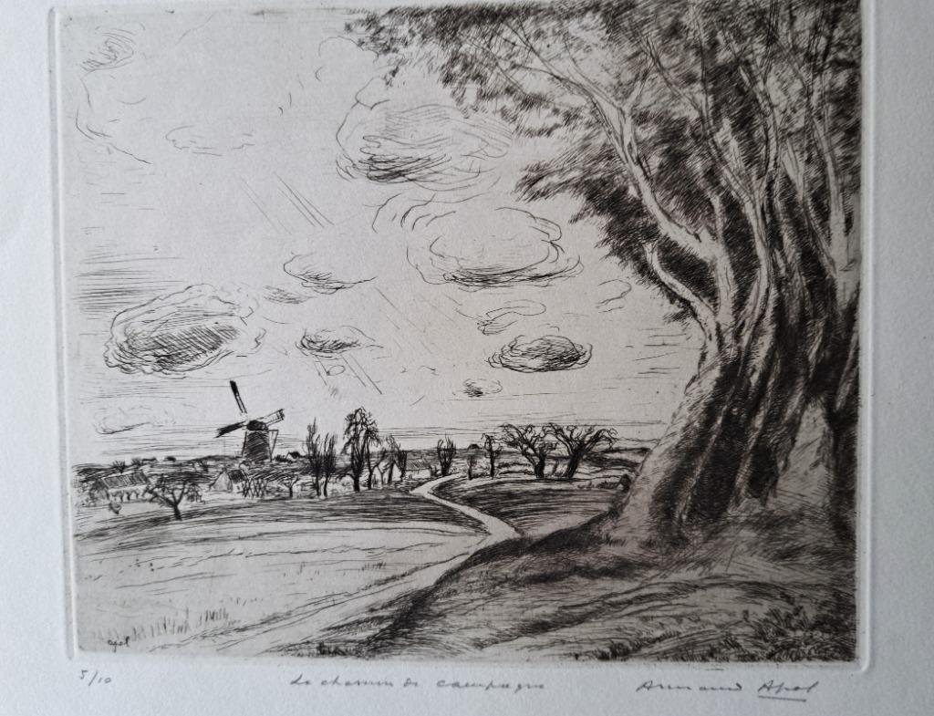 Armand Apol 1879-1950 belle grande gravure 5/10, Antiquités & Art, Art | Eaux-fortes & Gravures, Enlèvement ou Envoi