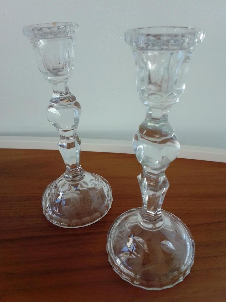 Deux chandeliers anciens en cristal « Nachtman », Antiquités & Art, Enlèvement