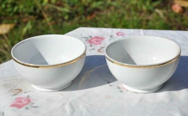 2 grands bols  blanche ligne or baudour cerabel, Antiquités & Art, Enlèvement ou Envoi