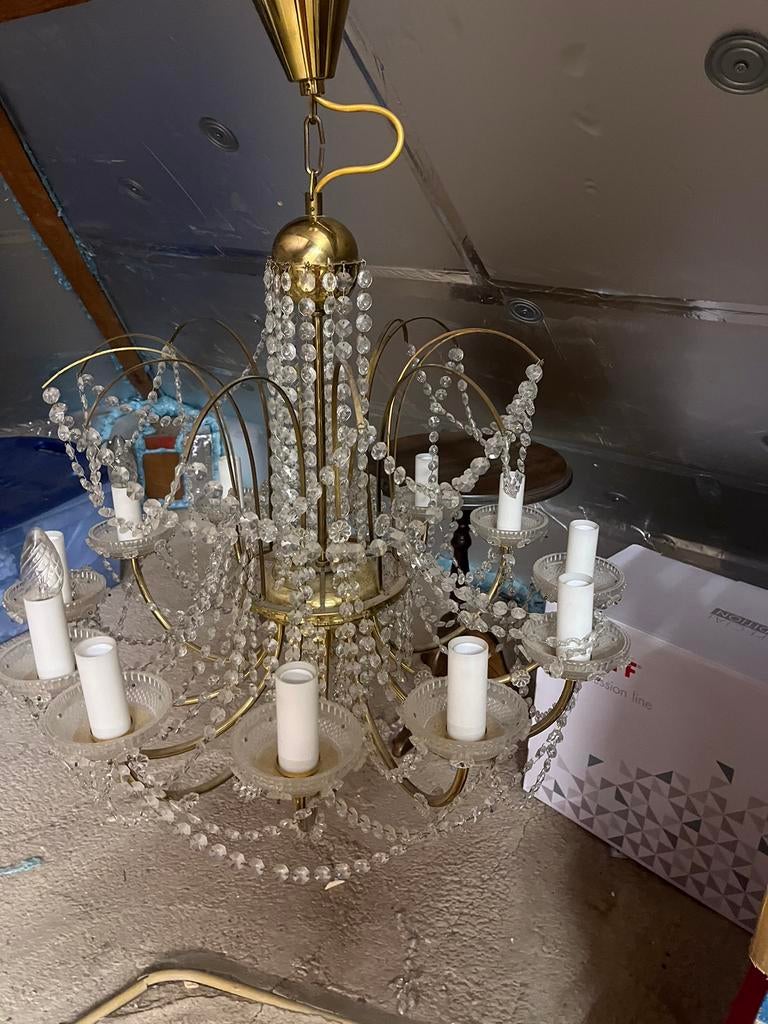 kristallen luster , luchter, Ophalen, Zo goed als nieuw