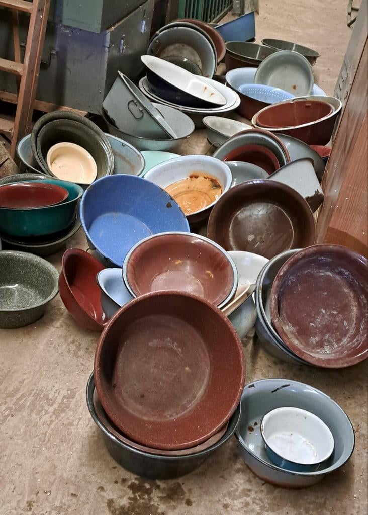 Schaal schalen emaille schalen decoratie, Ophalen of Verzenden