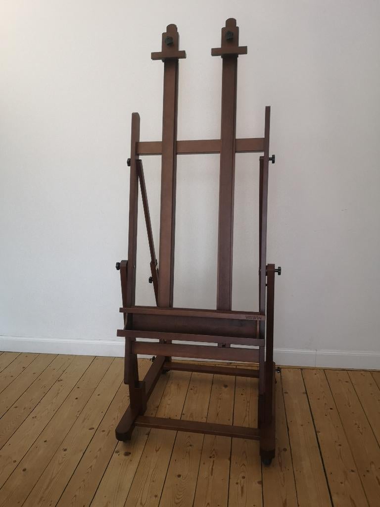 Grand chevalet en bois massif mobile inclinable 90 ", Enlèvement ou Envoi, Comme neuf, Chevalet