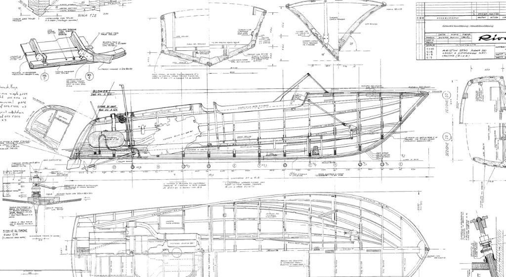 Een kopie van de originele bouwtekening van de Riva Ariston, Verzenden, Nieuw