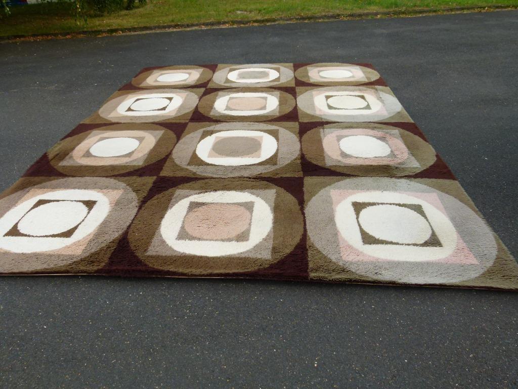 vintage xl space age vloerkleed Verner Panton 1963 Vorwerk, Maison & Meubles, Ameublement | Tapis & Moquettes, 200 cm ou plus